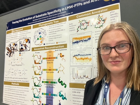 Sara Dixon with her poster at the ACS meeting.